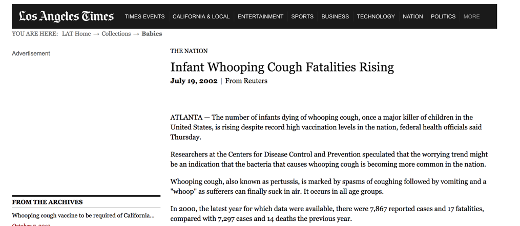 LA Times Whooping Cough