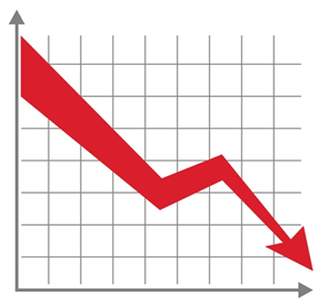 Vaccination graph arrow pointing down