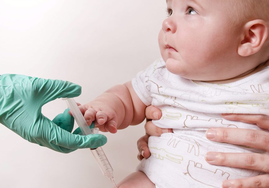 baby getting a vaccine shot